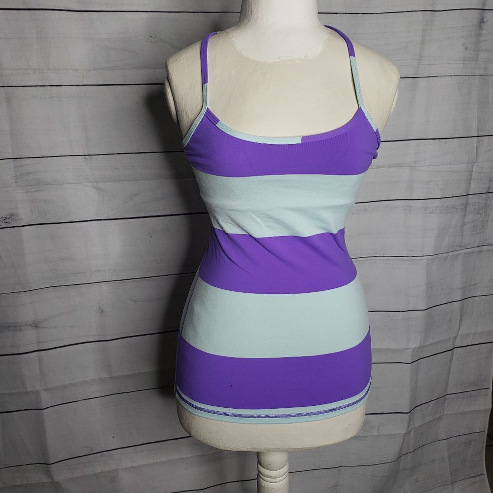 Lululemon Power y 6 bold stripe power purple